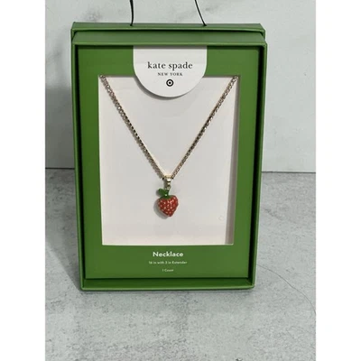 Collar Tenis Kate Spade New York X Target Fresa Dije Tono Dorado NUEVO Foto 1 de 4