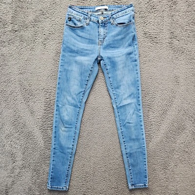 Pantalones de mezclilla Kancan para mujer talla 1 azul ajustados tiro bajo lavado medio Foto 1 de 4