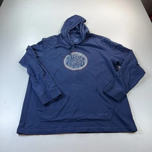 Life is Good Hooded Shirt Adult Large Blue Hoodie Crusher Classic Fit Pullover - Picture 1 of 7