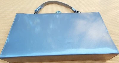 BOLSO DE MANO DE CHAROL RECTANGULAR BRONCEADO BRILLANTE VINTAGE AÑOS 60 USADO Foto 1 de 4