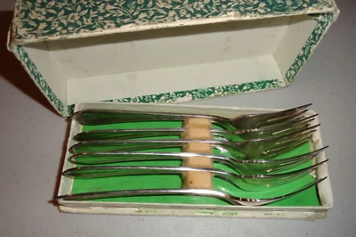 Antiga placa de prata Tudor da Oneida Community MADELON conjunto de 6 garfos 6-1/2” - Imagem 1 de 4