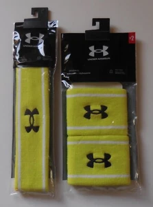 Under Armour Striped Performance Terry 1 Headband and 1 Pair of Wristbands - Picture 1 of 4