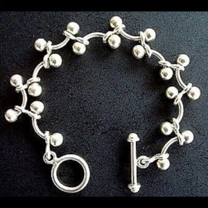 Silpada 925 Sterling Silver Bar Bead Vine Link DNA Bracelet B0746 Toggle  - Picture 1 of 12