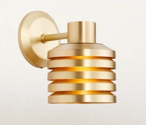 Modern Simplicity Honeycomb Brass Sconce Wall Light Gold FREE SHIPPING - Picture 1 of 7