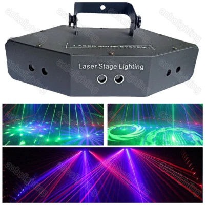 6 Eyes Pattern DJ Disco Party Stage Light Laser Projector RGB KTV Show Lighting - Image 1 of 4