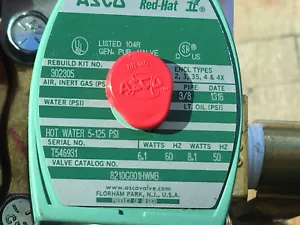 ASCO Red Hat 8210001 HWMB 3/8 HOT WATER * Solenoid GEN. PUR. VENTIL * NEU - Bild 1 von 11