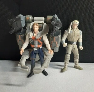 Hasbro Star Wars Figures Han Solo Smuggler Flight Pack - Luke Skywalker Hoth - Picture 1 of 4