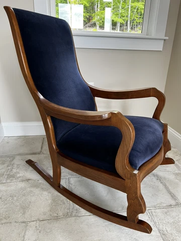 Stickley Navy Blue Velvet Rocking Chair Cover
