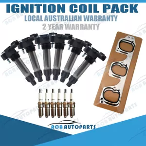 Ignition Coil Pack Kit Holden Commodore VE V6 3.6L SV6 Spark Plug Gasket Set - Picture 1 of 11