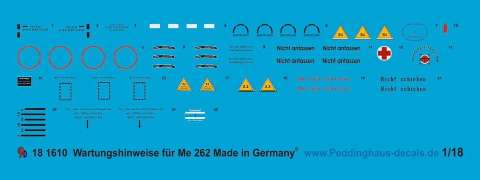 Peddinghaus 1/18 1610 Stencil Per Me 262, Aerei Del 21° Secolo - Immagine 1 di 1