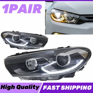 Pair Upgrade For VW Scirocco 2009-2017 LED Headlights DRL Head Lamps PLUG&PLAY - Picture 1 of 12
