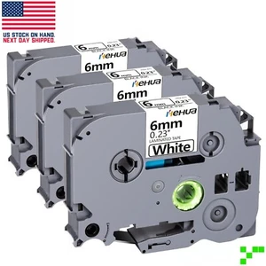 Nastro etichetta 3x 6mm NERO SU BIANCO per Brother TZ TZe 211 P-touch PT-1100 PT-1880 - Foto 1 di 7