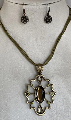 "Collar bonsái Lia Sophia nuevo con etiquetas 16-18"" tono oro antiguo y pendientes adicionales" Foto 1 de 4