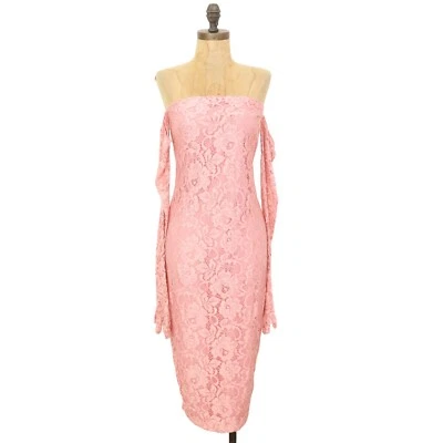 Vestido y Guantes ALEXIA ADMOR The Zelle Midaxi 4 Funda Rosa Rubor NUEVO Etiqueta B35 Foto 1 de 4