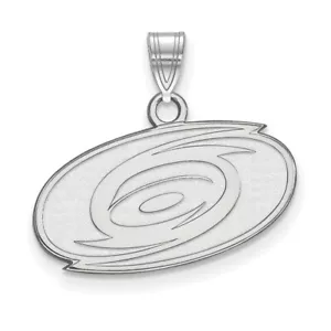 14k White Gold NHL LogoArt Carolina Hurricanes Small Pendant - Picture 1 of 2