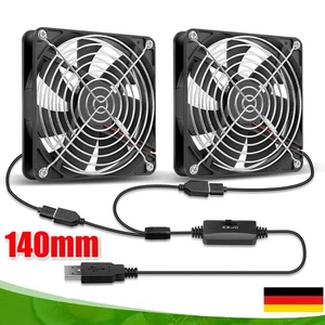 140mm 2-w-1 USB Wentylator Cichy wentylator obudowy PC Regulowany podwójny wentylator - Zdjęcie 1 z 16