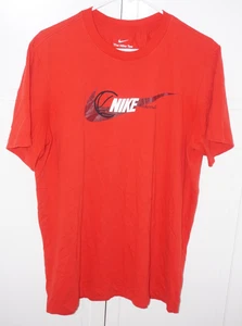 Nike Tee Dri-Fit Nike Basketball Swoosh Logo Red T-Shirt Men Size L - Picture 1 of 6