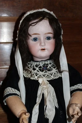 poupée ancienne tête porcelaine, Belle et grande poupée KESTNER ? + vetements - Photo 1/4