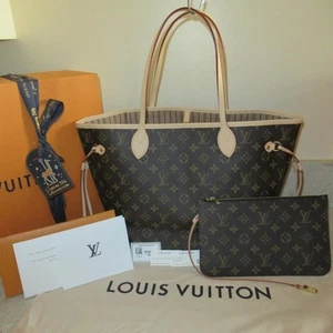 NEW Receipt 2024 Louis Vuitton Monogram Neverfull MM Shoulder Bag + POUCH $2130+ - Picture 1 of 24