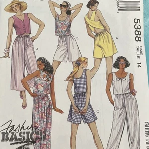 McCALL'S 5388 Damen EINFACH NÄHEN LERNEN Sommer Tops, Shorts, Hosen MUSTER-UNGESCHNITTEN-14 - Bild 1 von 3