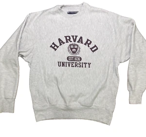 Vintage Champion Harvard Original Reverse Weave Crewneck Sweater Gray USA Small - Picture 1 of 4