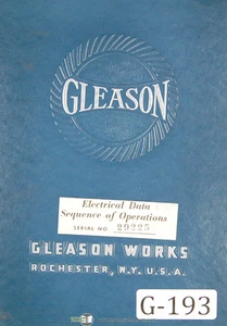Gleason 24 y 26, generador más áspero, manual de secuencia de datos eléctricos - Imagen 1 de 1