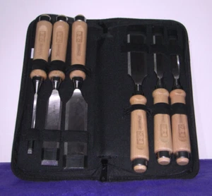 Hochwertiges 6-teiliges Stechbeitel Set mit Hartholzgriffen und  Tasche  NEU OVP - Bild 1 von 3
