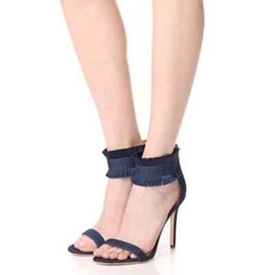 Sandalias Sam Edelman Anabeth Azul Denim Flecos Tacones Talla 7.5 Foto 1 de 4