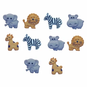 Botones lindos para animales de zoológico - - chatarra artesanal de coser - león jirafa cebra hipopótamo elefante - Imagen 1 de 2