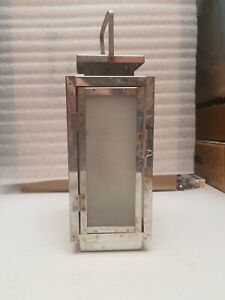 12" Silver Lantern With Handle