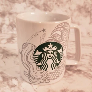 STARBUCKS 2020 Mug White Gray Swirl Mermaid Siren Logo Coffee Cup 11 oz - Picture 1 of 4