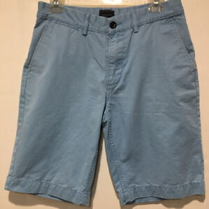 GAP KHAKIS MENS Cotton Shorts Size 29 Light Blue Flat Front ZIP/Button Belt Loop