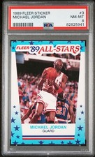 1989-90 Fleer Stickers #3 Michael Jordan CHICAGO BULLS ~ PSA 8🔥🔥🔥FRESH SLAB