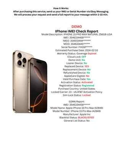 FAST iPhone info Check - IMEI / Simlock / Carrier /Find My Iphone /iCloud Status - Picture 1 of 1