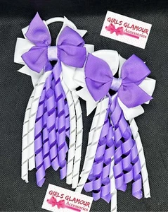 SCHOOL HAIR KORKER LILAC WHITE HEADBAND BOW HAIRBAND BOBBLES UNIFORM 0900 - Picture 1 of 1
