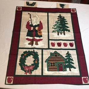 Christmas Wall Hanging 30" x 24" Woodland Santa - Picture 1 of 8