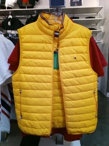 New Tommy Hilfiger Men Yellow Packable into Quilted Puff Vest on SALE!! - Picture 1 of 11