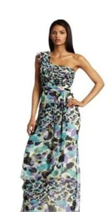 Max and Cleo One Shoulder Asymmetrical Formal Gown Size 2 Viviana Aqua Mist Prom - Picture 1 of 11