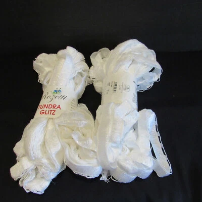 Rozetti Tundra Glitz Ruffle Ribbon Scarf Yarn (Pure Opal) Lot of 2 - Image 1 of 2