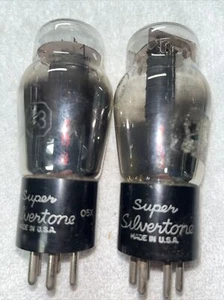 Pair Silvertone Type 43 Vintage Power-Amplifier Tubes TV7U Strong - Picture 1 of 3