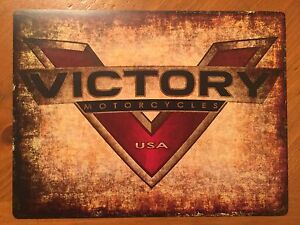 Tin Sign Vintage Victory Motorcycles USA 2