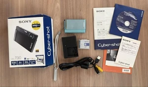 Sony Cyber‑shot DSC‑T90 Blue 12MP Compact Digital Camera HD Video 4x Zoom Tested - Picture 1 of 14