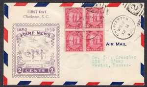 1930 Charleston SC 250th (Scott 683) Blk/4 - Bordered Rosseler FDC TD525 - Picture 1 of 1
