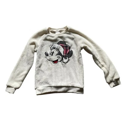 Disney Mickey Mouse Navidad Sombrero Blanco Vellón Pull over Suéter Niño 6X Foto 1 de 4