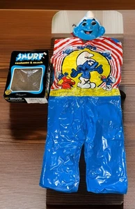 Disfraz y máscara vintage 1982 de los Pitufos Ben Cooper pequeño 4-6 - Imagen 1 de 9