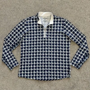 San Soleil blau-weiß UV 50 + kühlende Langarm Bluse 1/4 Reißverschluss Gr. XL - Bild 1 von 6