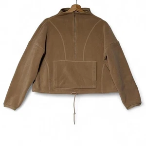 Sudadera Qinsen Mujer Talla S Marrón Recortada Manga Larga Media Cremallera Polar - Imagen 1 de 8