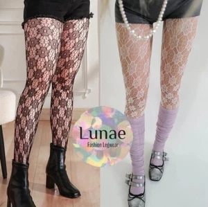 Netzstrumpfhosen Spitze BLUME GEO Netzmuster Mod 8/10/12/14 Rave Y2K Retro - Bild 1 von 10