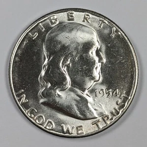 1954 S Franklin Silber Half Dollar UNC - Bild 1 von 3
