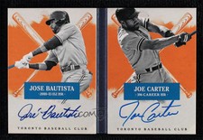 2013 America's Pastime Hitters Ink Booklets /10 Joe Carter Jose Bautista Auto